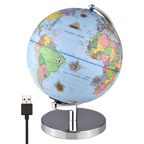 World Globe Illuminated AR Globe with Stand Educational LED Augmented Reality Earth Globe for Kids Learning Geography Constellation Interactive APP Gift for Boys Girls