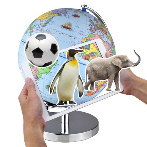 World Globe Illuminated AR Globe with Stand Educational LED Augmented Reality Earth Globe for Kids Learning Geography Constellation Interactive APP Gift for Boys Girls