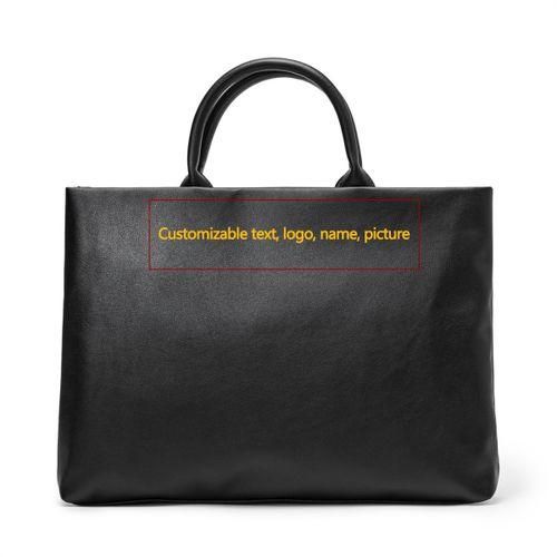 Luxury Leather Business Men's Handbags Travel Documents Computer Bag Briefcase Fashion Universal 14-inch  Ipad 12.9 Bag