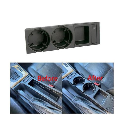 915 Generation Car Center Console Water Cup Holder Teacup Holder Coin Box for 3 Series E46 318 320 325 1998-2006 51168217853 Black