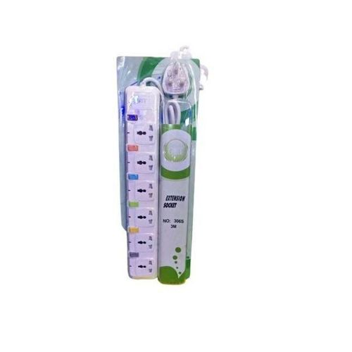 G & T Original 6 Way Universal Heavy Duty Extension Cable - White