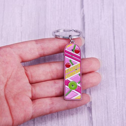 Marty Mcfly Hoverboard Keyring Back To The Future Keychain Time Travel Sci-Fi Movie Fans