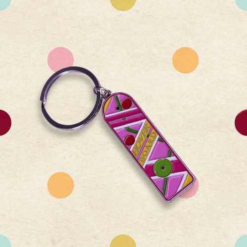 Marty Mcfly Hoverboard Keyring Back To The Future Keychain Time Travel Sci-Fi Movie Fans