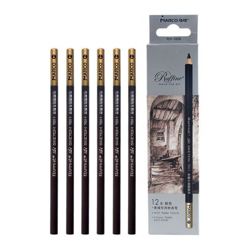 Marco Sketching Pencils White Black Brown Charcoal Pencils Professional Charcoal Pencil Highlight Sketch Pencil Art Supplies
