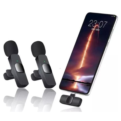 K9 Dual Wireless Lavalier Microphone Plug and Play, No Need APP & Bluetooth Collar Mic for, iPad, Mac Devices for YouTube, Live Stream & Video Recording (K-9 Double Microphone)