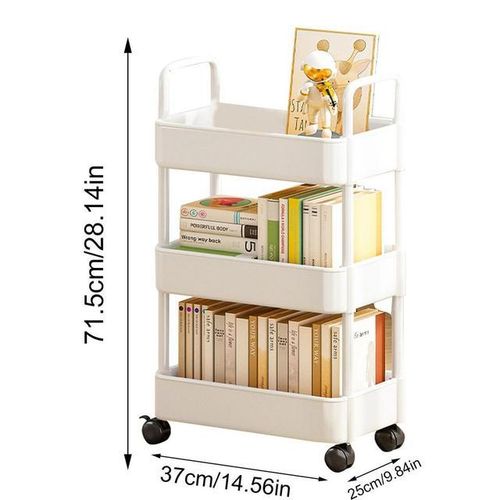 3/4 Tier Trolley Organizer with Wheels Gap Storage Rack Cart Mobile Plastic Storage Racks Bookshelf Kitchen Bedroom