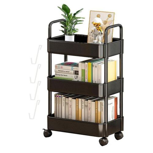 3/4 Tier Trolley Organizer with Wheels Gap Storage Rack Cart Mobile Plastic Storage Racks Bookshelf Kitchen Bedroom