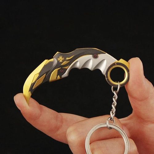 8cm Valorant Melee Reaver Champion Version Karambit Model Keychain For Men Teens Game Peripheral Not Sharp Key Ring Kids Toys