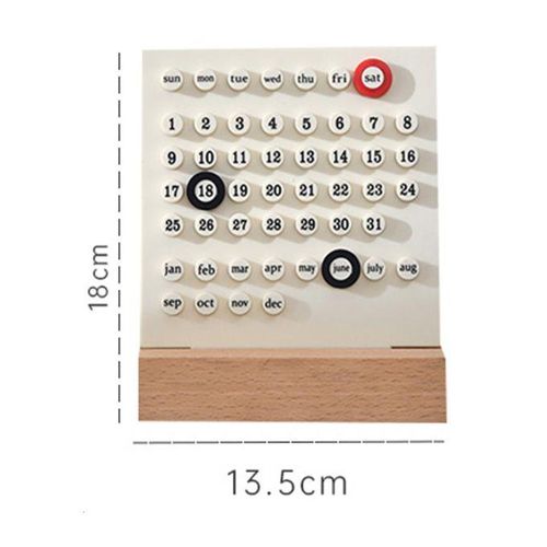 Wooden Perpetual Calendar Ornaments Supplies Educational White