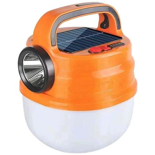 2 Lights Emergency Rechargeable Lamp With Solar -Multicolour