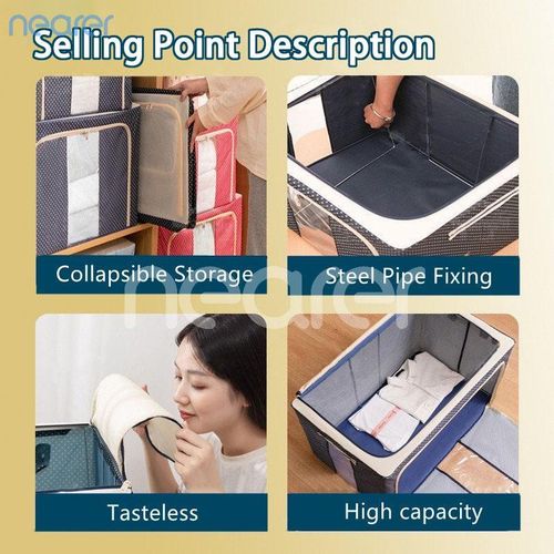 Large Storage Box Organizer Storage Box Durabox Box  66L 100L 150L Specification Water Proof Oxford Cloth Material Foldable
