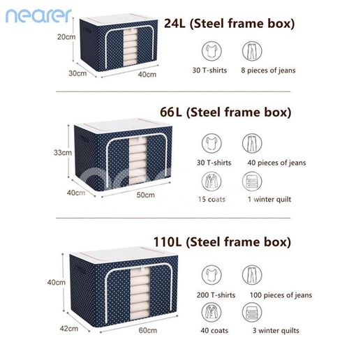 Large Storage Box Organizer Storage Box Durabox Box  66L 100L 150L Specification Water Proof Oxford Cloth Material Foldable