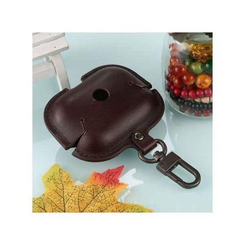 Pu Leather Case Phone Case AirPods Pro Litchi Texture Earphone Protective , Brown,White
