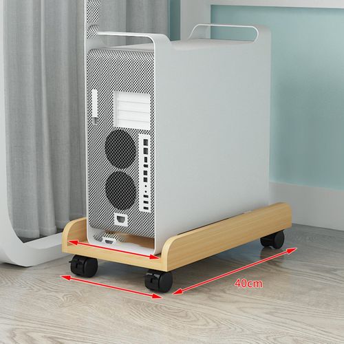 Desktop  Wooden Rolling Stand Computer Mainframe Bracket