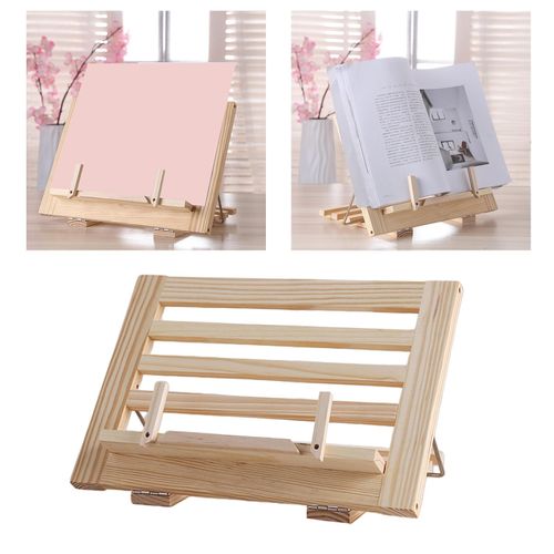 Pine Wooden Receipe Display Cook Book Stand Desk Tablet Holder Table