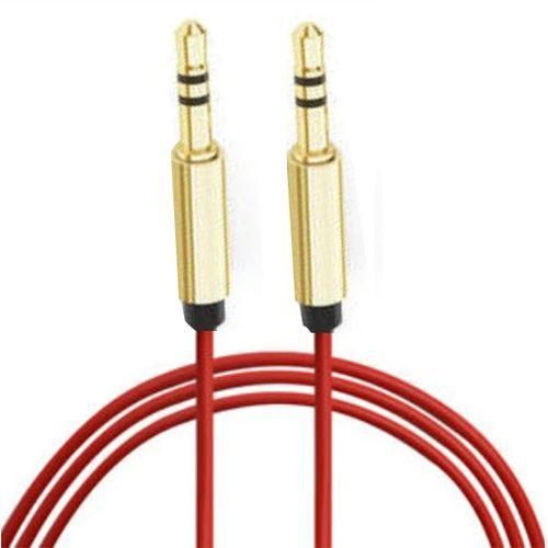 Pro 10 Meters Gold Plated Aux Cable, Auxiliary 3.5mm Cable, Red