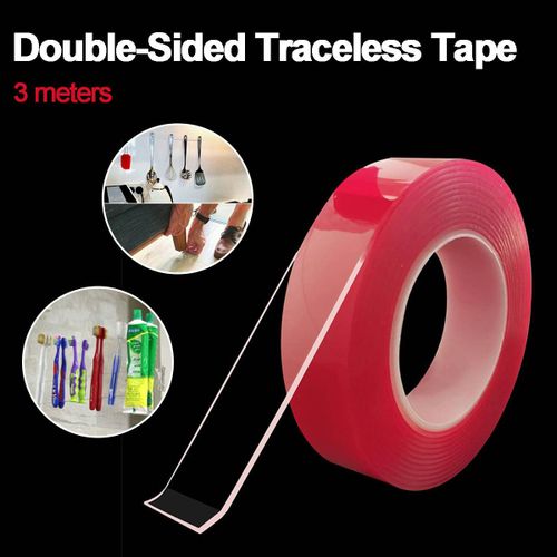 3 Meters DIY Transparent Tape Reusable Double-sides Adhesive Tape Sticker Traceless Waterproof Bathroom Kitchen Tool Dropship