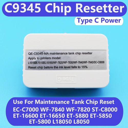 100 Pcs L18050 Chips C9345 Chip Resetter For Epson Ec-C7000 Wf-7840 7820 C8000 Et-16600 5880 5850 5800 L8050 Maintenance -1PC Maintenance Box
