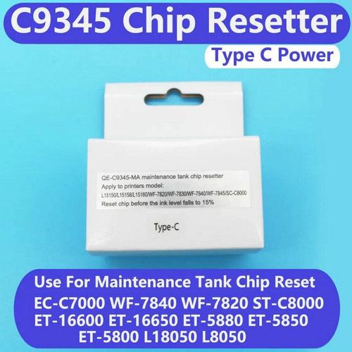 100 Pcs L18050 Chips C9345 Chip Resetter For Epson Ec-C7000 Wf-7840 7820 C8000 Et-16600 5880 5850 5800 L8050 Maintenance -1PC Maintenance Box