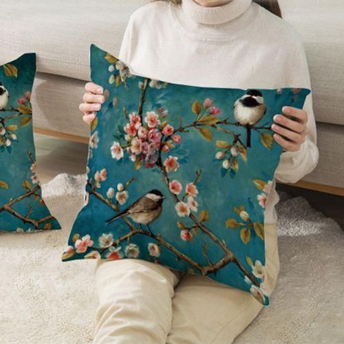 Couch Pillow Cases Wearresistant Washable Durable Flower Pattern Sofa Cushion Protector Cafe Home Sofa Car Decor1