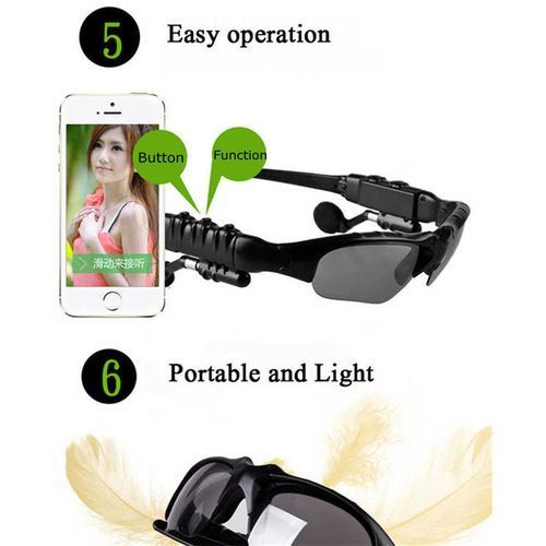High End Audio FBI Glasses Bone Conduction Smart Headset Sweatproof Bluetooth Music Sunglasses