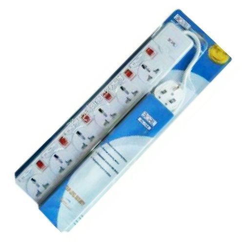 Borl 6 Way Heavy Duty Genuine Power Extension  Cable - White