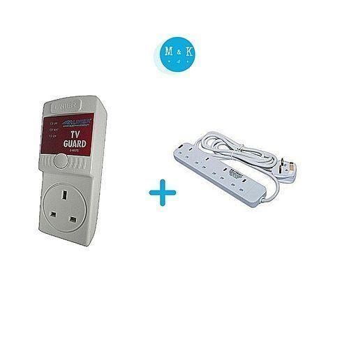 TV Guard + FREE Heavy 4Way /Socket Extension Cable - white