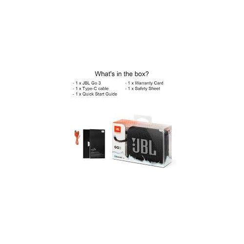 Jbl Go 3 - Portable Bluetooth Speaker, Built-in Battery, Waterproof and Dustproof Feature