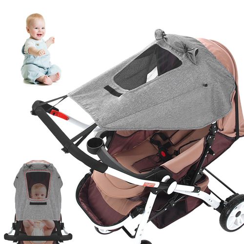 Baby Stroller Sunshade Cover Easy to Install Adjustable Design Stroller Accessories Protect Your Little One from Sun and Rain,Light Gray NO5242