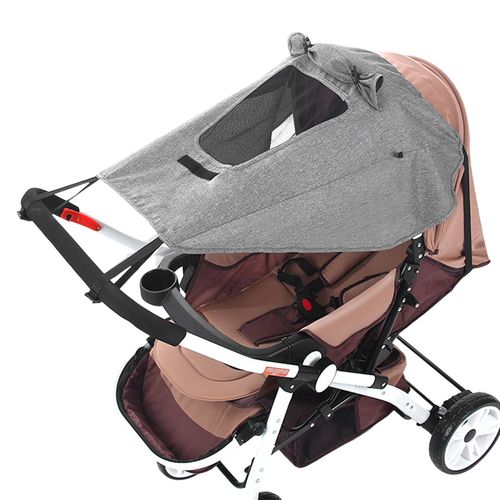 Baby Stroller Sunshade Cover Easy to Install Adjustable Design Stroller Accessories Protect Your Little One from Sun and Rain,Light Gray NO5242