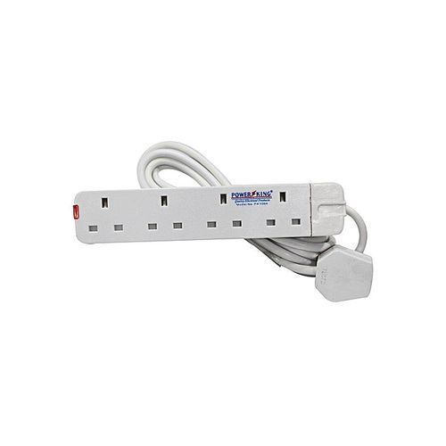 Power King 4-Way Extension, 3,Mtr Cable - White