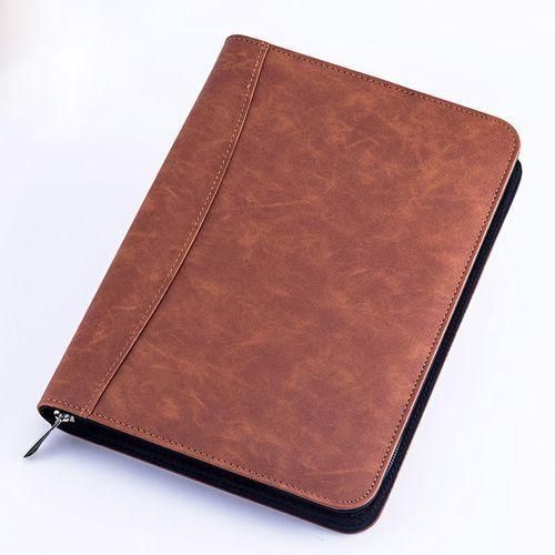 A5 File Folder Document With Calculator Zipper Fichario Binder Padfolio Notebook Briefcase Executive Ral Travel Note Book Bag Brown