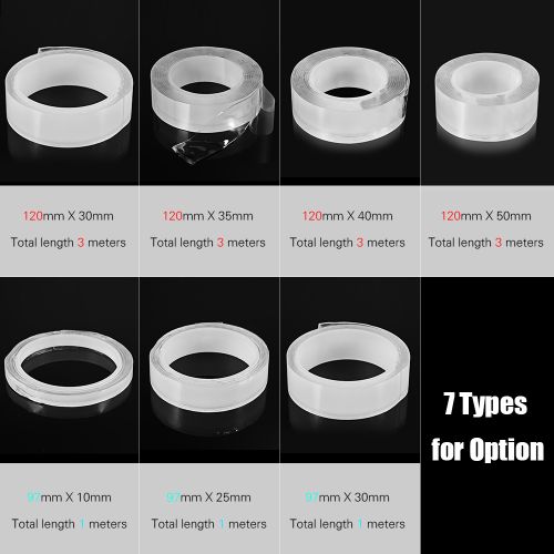 1m/3.3ft Washable Traceless Double-sided Adhesive Tape