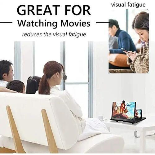 Screen Magnifier – 3D HD Cell Phone Magnifing Screen Enlarger Projector for Movies Videos and Gaming – Foldable Phone Stand Holder with Screen Amplifier Compatible with All Smartphones