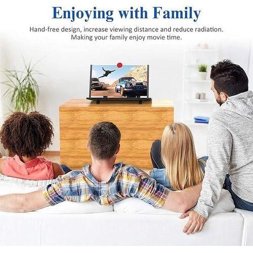 Screen Magnifier – 3D HD Cell Phone Magnifing Screen Enlarger Projector for Movies Videos and Gaming – Foldable Phone Stand Holder with Screen Amplifier Compatible with All Smartphones