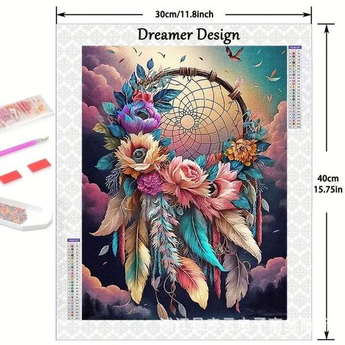 Diamond Art Painting Kit Flower Dream Catcher Tree Full Diamond Mosaic 5D DIY Cross Stitch Kits Art Home Decoration