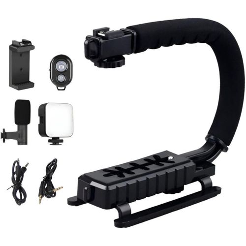 Video Making Kit, Portable Camera Stabilizer, Fill Light Microphone, Universal Photography Video Handheld Vlog Stand Stabilizer Kit For Phone Camera Video Recording