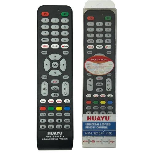 Universal TV Remote Control +Free Pair Remote Battery- Black