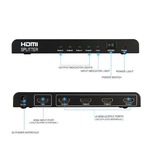General 4K HDMI-compatible splitter 1X4 HDMI Distributor 1 input 4 output 4K 30Hz Video HDMI Switch Amplifier