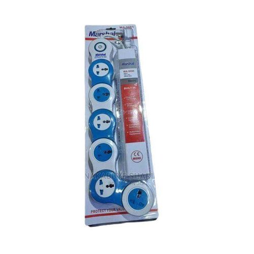 Marshall Original  Original 6 Ways High Quality Heavy Duty Extension Cable Socket - Blue, Red
