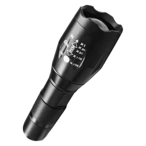 Led Aluminum Alloy Telescopic Zoom Strong Light Flashlight High-power - Black