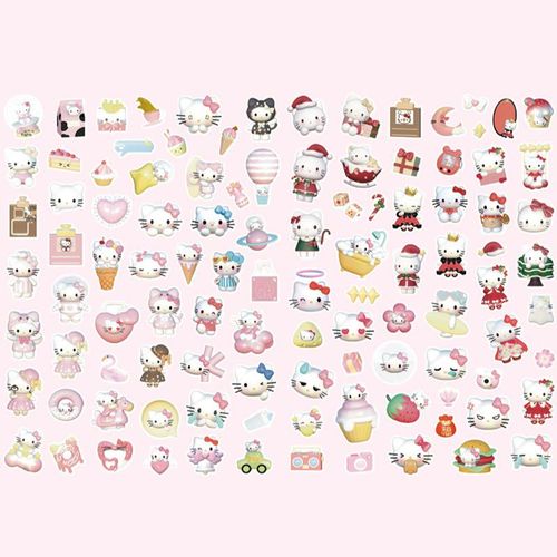 Ready stock100pcs Sanrio Stickers 3D Sticker My melody Kuromi Cute Stickers for Tumbler, Kids Sticker Waterproof Stickers Kpop Stickers for Phone, laptops