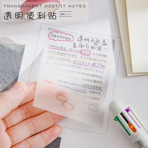 Transparent sticky notes student notes sticky note stickers can be torn simple sticky note paper ins note stick N times sticky note strip Transparent 7.5*7.5 Medium transparent yellow NO5122