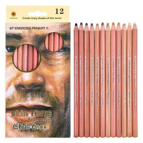 12-colors Skin Color Portrait Character Sketching Landscape Drawing Color Powder Pencil Water-soluble Carbon Painting Pen