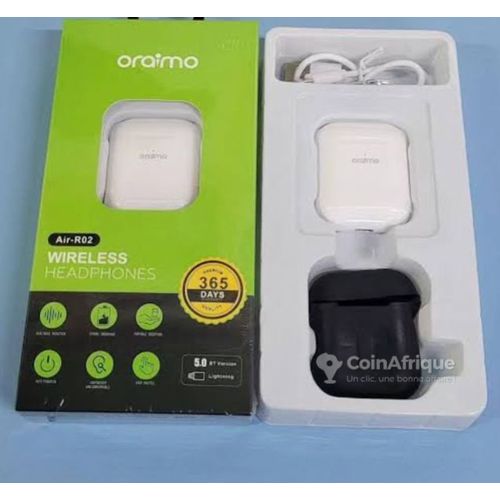 Classic Oriamo RO3 Wireless Bluetooth Earbuds With Extra Banga Bass - White