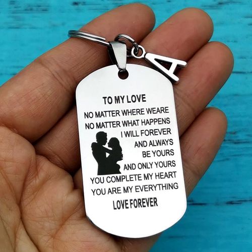 Stainless Steel Couple Keychain Pendant Couple For Boyfriend Girlfriend Fiance Husband Wife