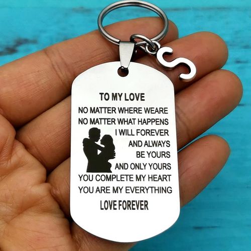 Stainless Steel Couple Keychain Pendant Couple For Boyfriend Girlfriend Fiance Husband Wife