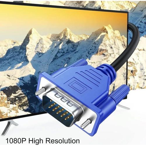 Vga To Vga Cable 1.5 M Support Pc,Monitor, Lcd, Led, Plasma,Projector,Tft, Black CPU To Monitor Cable