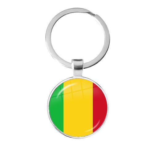 Mauritania Mali Rwanda Coate D'ivoire Burundi Burkina Faso National Flag Keychain 25mm Glass Cabochon Key Rings For