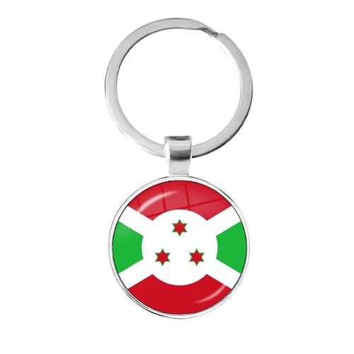 Mauritania Mali Rwanda Coate D'ivoire Burundi Burkina Faso National Flag Keychain 25mm Glass Cabochon Key Rings For